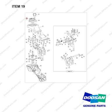 110910-02924 COLUMN;STEERING,BOBCAT - full parts diagram, item 19 marked - genuine Doosan / Bobcat forklift part
