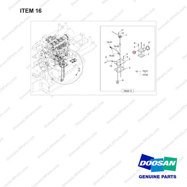 110911-00783 FUEL GP_SUB;D45S-9 FUEL UL DS TYPE - full parts diagram, item 16 marked - genuine Doosan / Bobcat forklift part