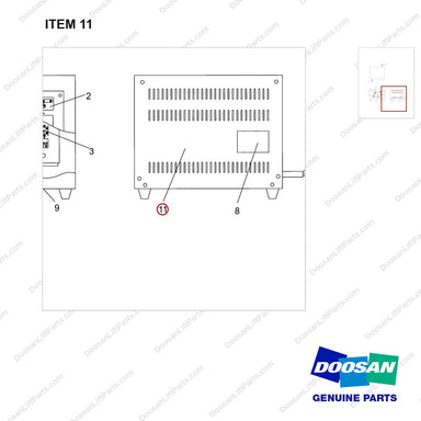 110913-00337 Charger Ass'y- Aluminium  - 3P-AC 220 Volt, 460AH-60Hz, Non  - parts diagram, item 11 shown - genuine Doosan / Bobcat forklift part