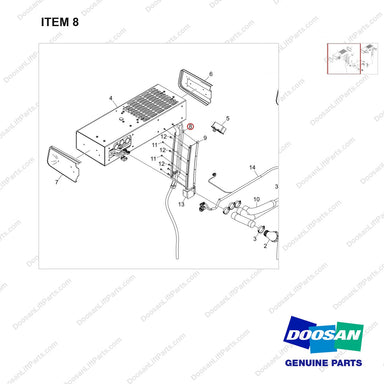 110913-00570 OPTION;AIR CONDITIONER - parts diagram, item 8 shown - genuine Doosan / Bobcat forklift part