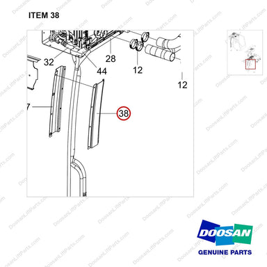 110913-00571 AIRCON SYSTEM;2T - parts diagram, item 38 shown - genuine Doosan / Bobcat forklift part