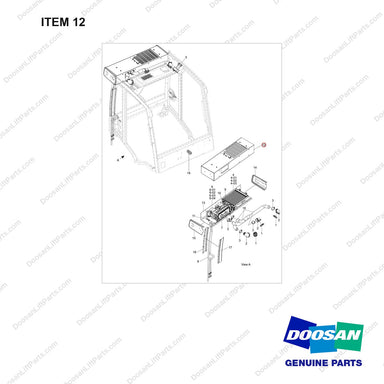 110913-00573 AIRCON SYSTEM;4T - full parts diagram, item 12 marked - genuine Doosan / Bobcat forklift part