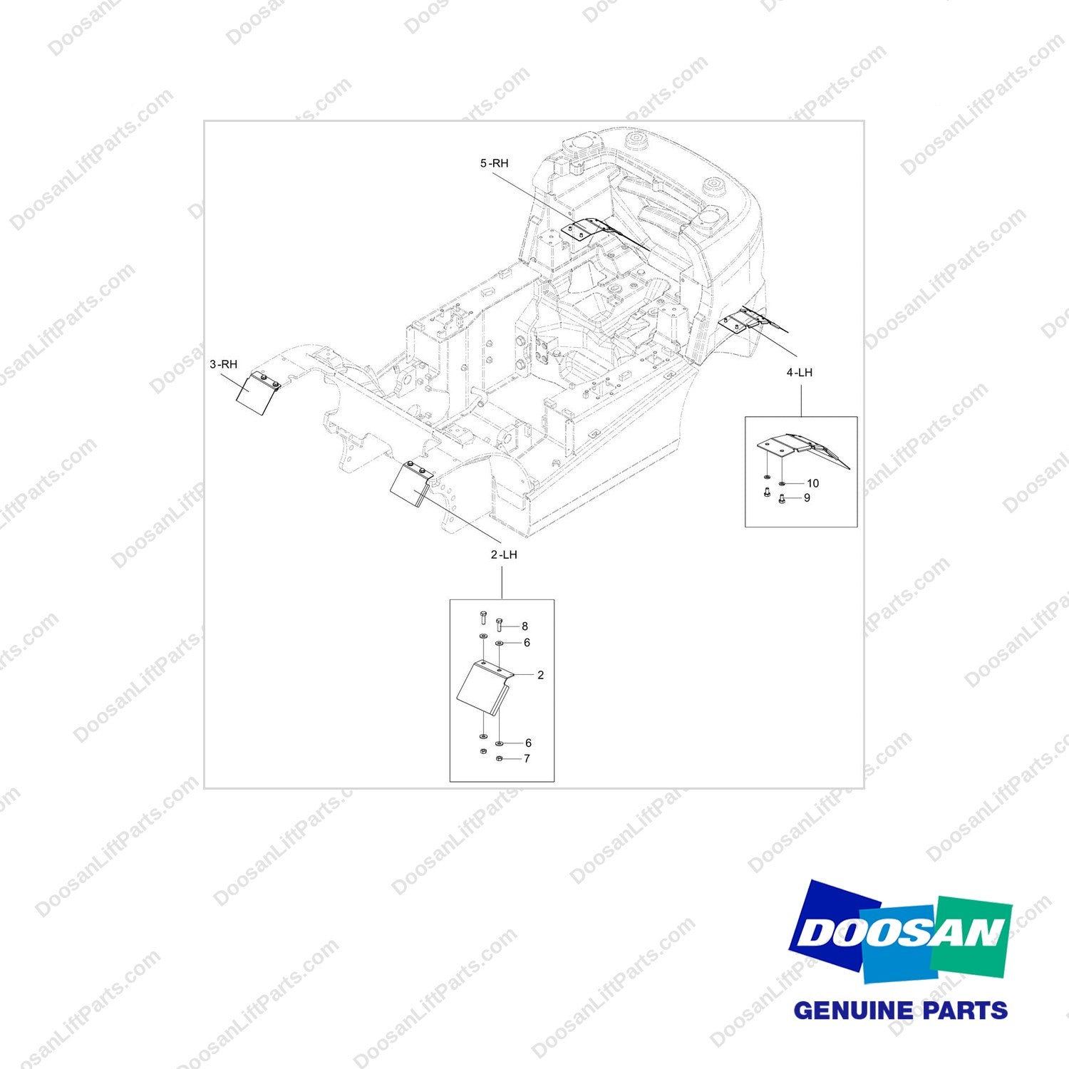 110921-05141 MUD GUARD GP;D35S-9 SINGLE - full parts diagram - genuine Doosan / Bobcat forklift part