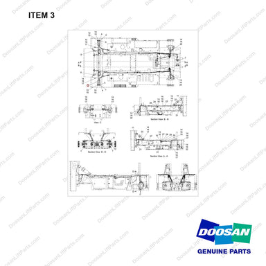 110921-05390 REMOTE GREASE AR;FRONT,BOBCAT - full parts diagram, item 3 marked - genuine Doosan / Bobcat forklift part