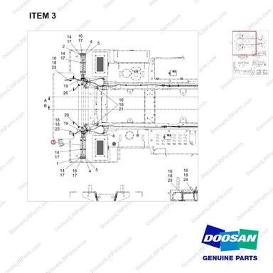 110921-05391 REMOTE GREASE SYSTEM;MANUAL,BOBCAT - parts diagram, item 3 shown - genuine Doosan / Bobcat forklift part