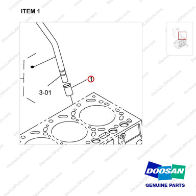 110922-01930 DIPSTICK GP - parts diagram, item 1 shown - genuine Doosan / Bobcat forklift part