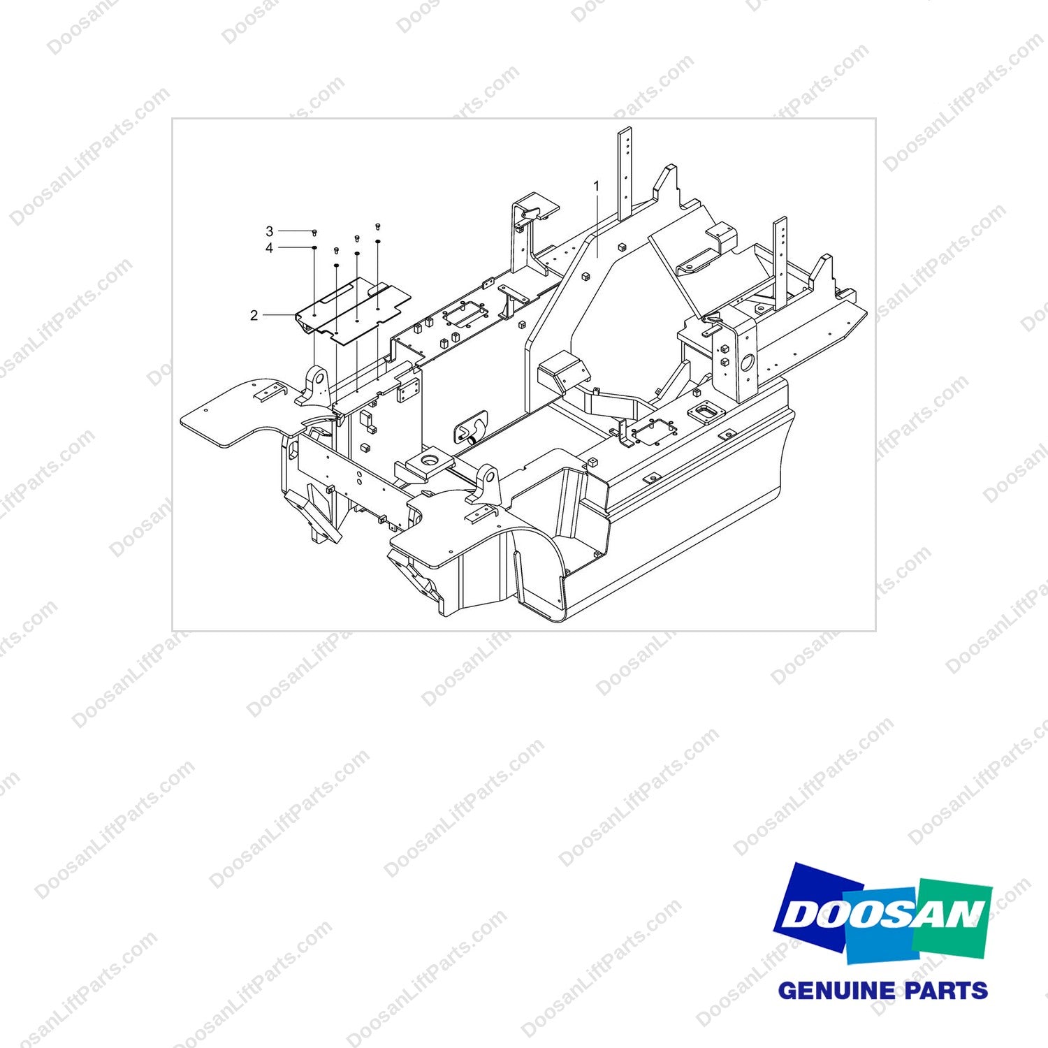 110927-00351 FRAME ASSY;D35/40 T4_74KW - full parts diagram - genuine Doosan / Bobcat forklift part