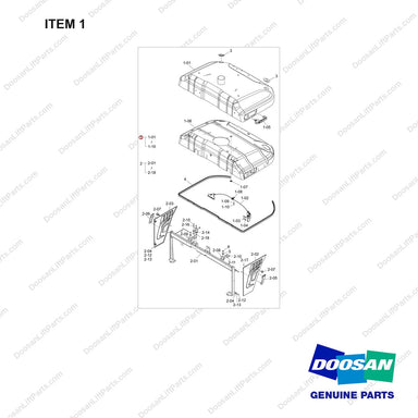 110930-02982 HOOD GROUP;D70S-9 - full parts diagram, item 1 marked - genuine Doosan / Bobcat forklift part