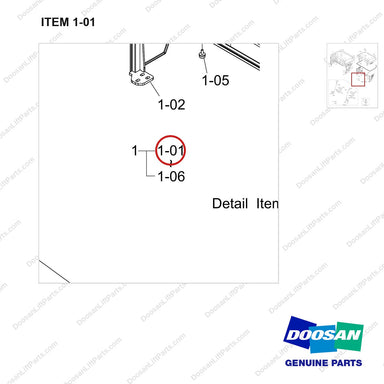 110930-03429 HOOD GROUP - parts diagram, item 1-01 shown - genuine Doosan / Bobcat forklift part