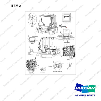 110935-00045 Deluxe Cabin Gp - With Heater & Aircon - full parts diagram, item 2 marked - genuine Doosan / Bobcat forklift part