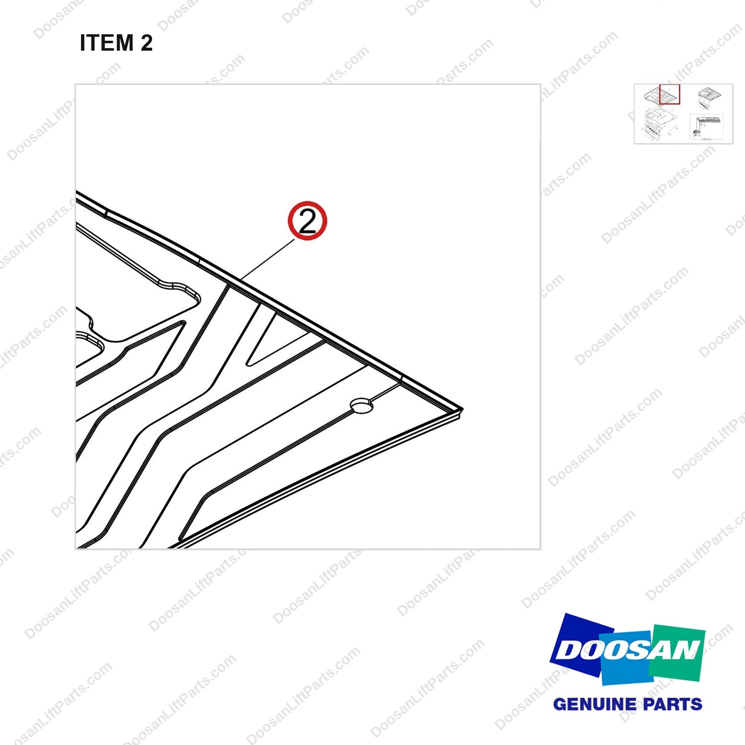 110935-01428 FLOOR PLATE GROUP - parts diagram, item 2 shown - genuine Doosan / Bobcat forklift part