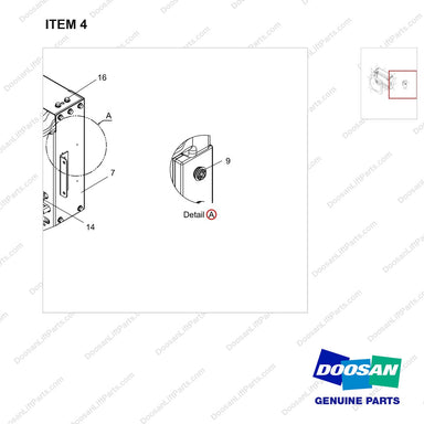 110948-00048 Cooling Module - parts diagram, item 4 shown - genuine Doosan / Bobcat forklift part