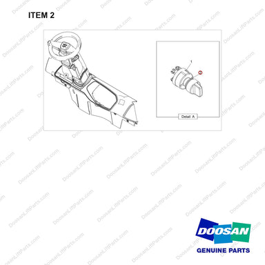 110951-03035 IGNITION SWITCH;KEYLESS, ROTARY TYPE - full parts diagram, item 2 marked - genuine Doosan / Bobcat forklift part