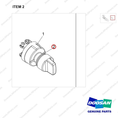 110951-03035 IGNITION SWITCH;KEYLESS, ROTARY TYPE - parts diagram, item 2 shown - genuine Doosan / Bobcat forklift part