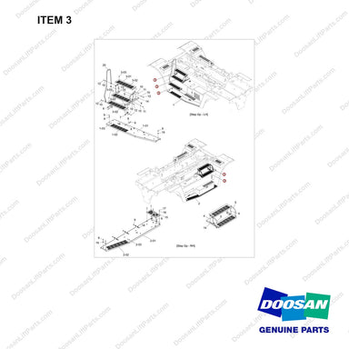 110955-00239 STEP ASSY;DV250,DL08 T3,BOBCAT - full parts diagram, item 3 marked - genuine Doosan / Bobcat forklift part