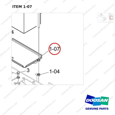 110961-00581 BATTERY GP_PFG MAPPING BATTERY GP;D25S-9 - parts diagram, item 1-07 shown - genuine Doosan / Bobcat forklift part