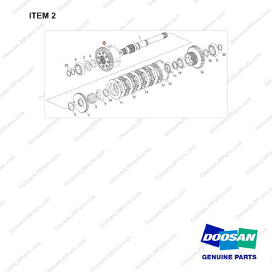 110963-00115 CLUTCH ASSY;REV - full parts diagram, item 2 marked - genuine Doosan / Bobcat forklift part