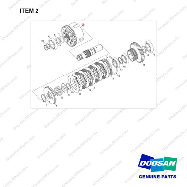 110963-00117 CLUTCH ASSY;FWD - full parts diagram, item 2 marked - genuine Doosan / Bobcat forklift part