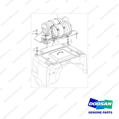 110965-00266 LP TANK MOUNTING;SWING DOWN, DUAL - full parts diagram - genuine Doosan / Bobcat forklift part