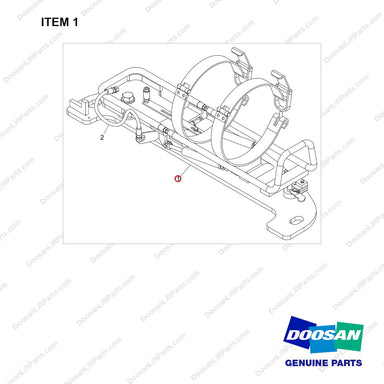 110965-00298 CH/OV AR-LP MTG SWING DOWN CRA - full parts diagram, item 1 marked - genuine Doosan / Bobcat forklift part