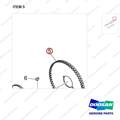 111401-00028 CRANKSHAFT GROUP;DN03 - parts diagram, item 5 shown - genuine Doosan / Bobcat forklift part