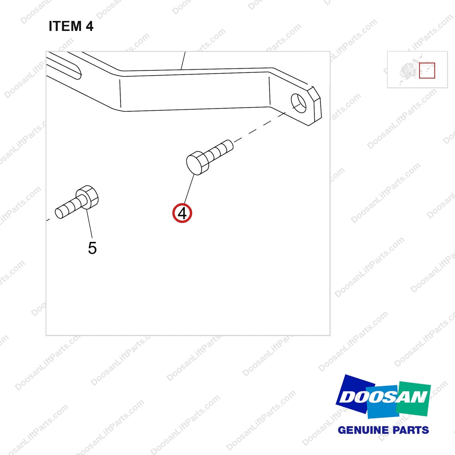 120112-02083 ALTERNATOR GROUP;GCT GK25 ENGINE - parts diagram, item 4 shown - genuine Doosan / Bobcat forklift part