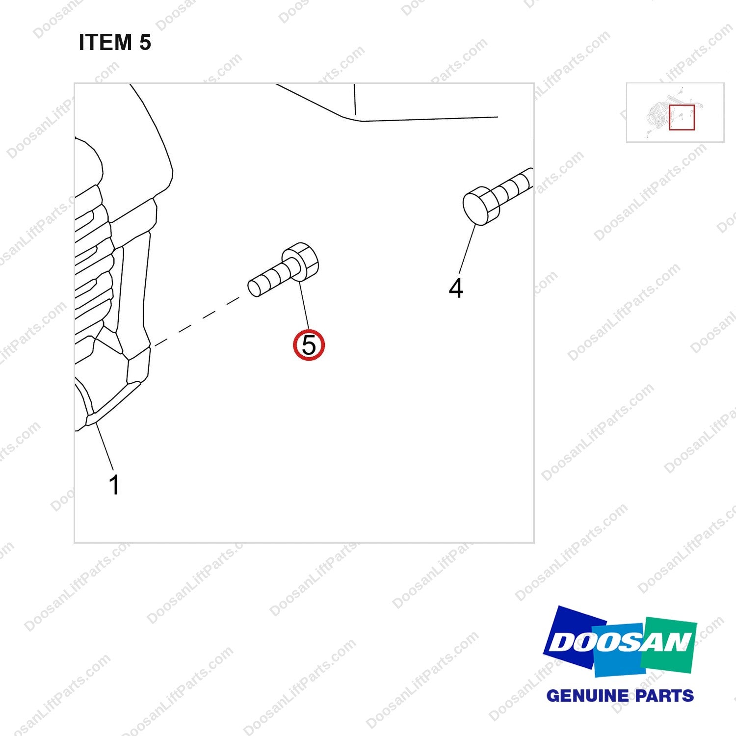 120112-02084 ALTERNATOR GROUP;GCT GK25 ENGINE - parts diagram, item 5 shown - genuine Doosan / Bobcat forklift part
