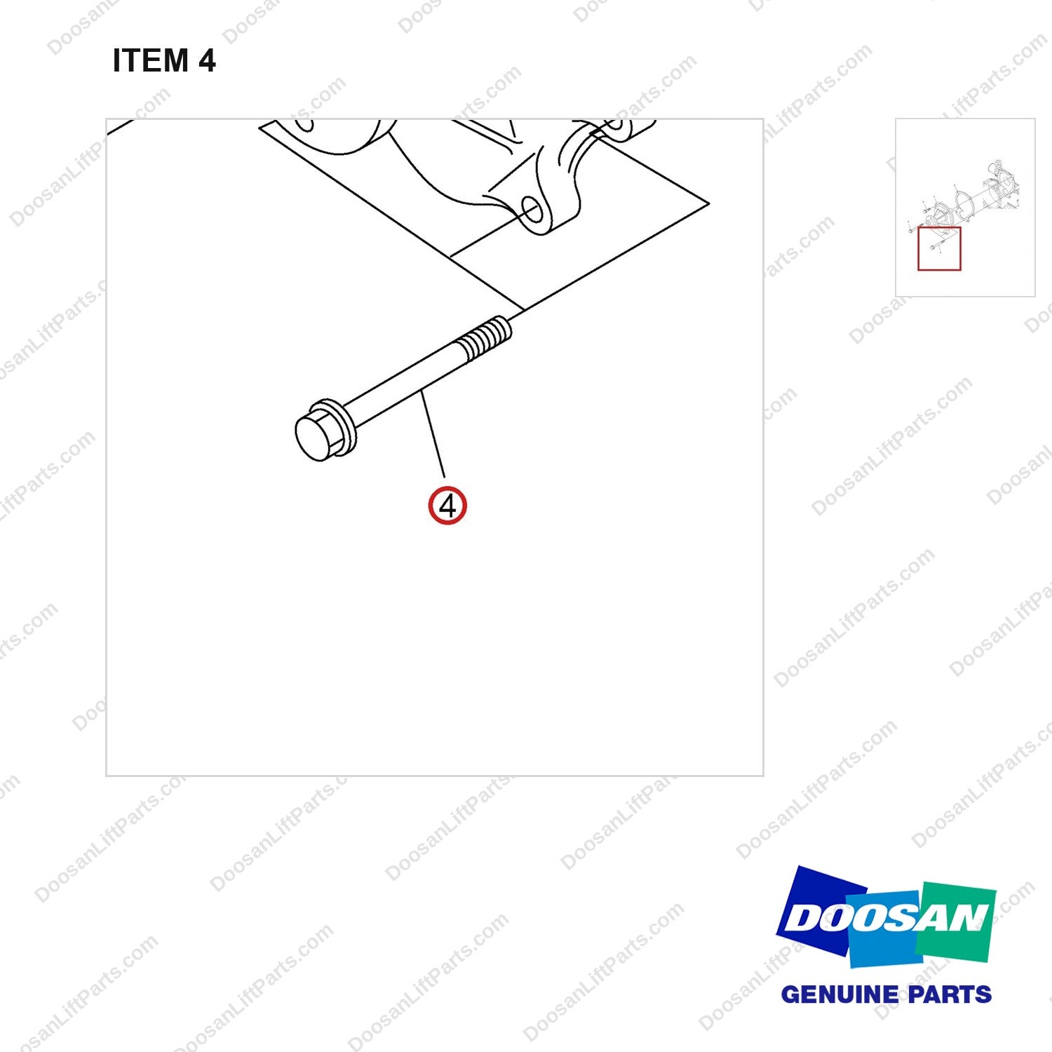 120112-02459 WATER PUMP GP - parts diagram, item 4 shown - genuine Doosan / Bobcat forklift part