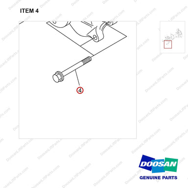 120112-02459 WATER PUMP GP - parts diagram, item 4 shown - genuine Doosan / Bobcat forklift part