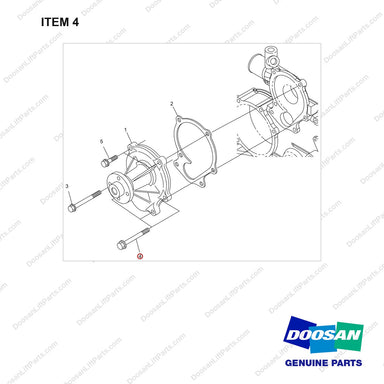 120112-02459 WATER PUMP GP - full parts diagram, item 4 marked - genuine Doosan / Bobcat forklift part