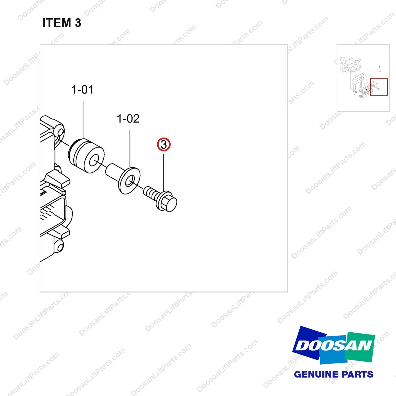 120112-02465 ECU GP - parts diagram, item 3 shown - genuine Doosan / Bobcat forklift part
