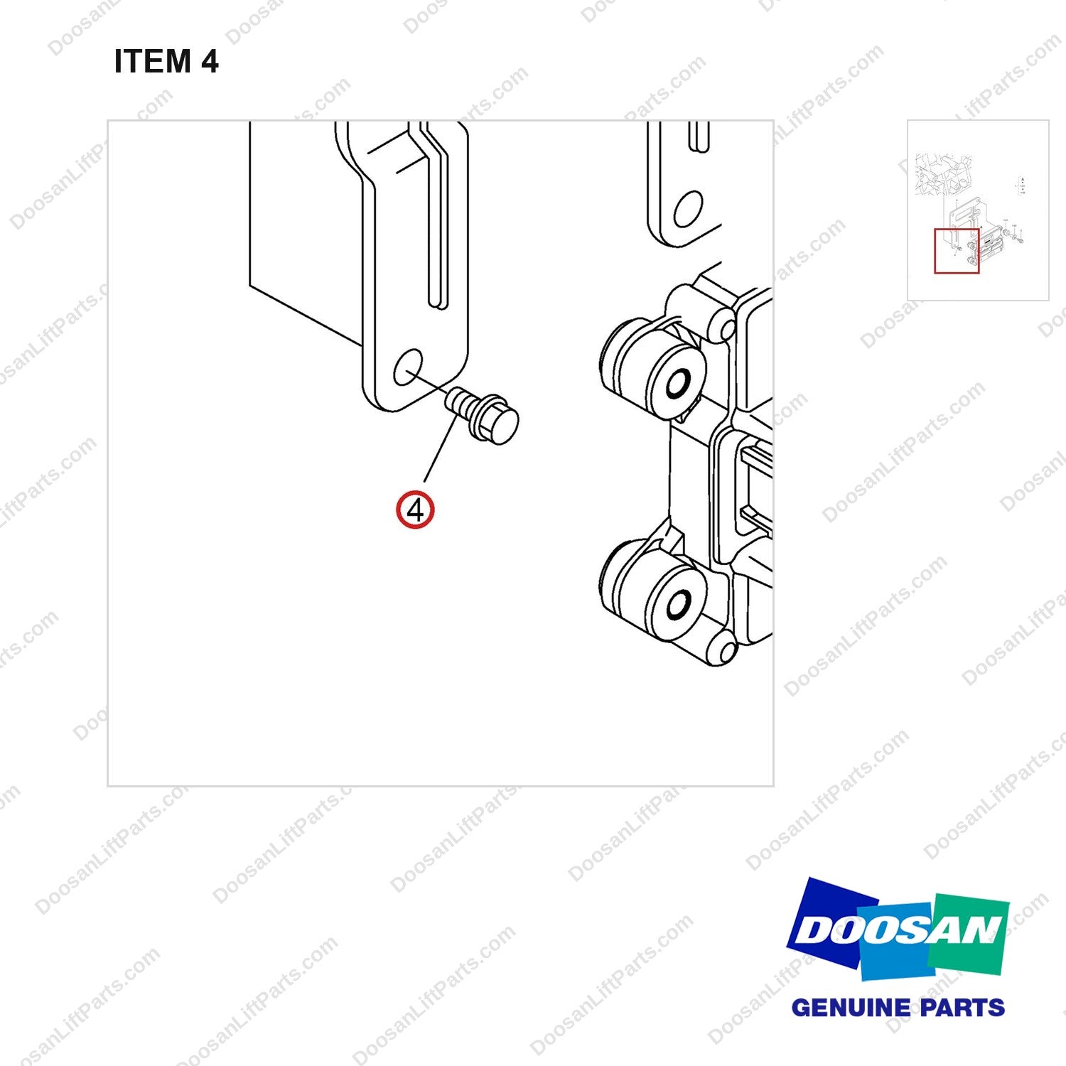 120112-02466 ECU GP - parts diagram, item 4 shown - genuine Doosan / Bobcat forklift part