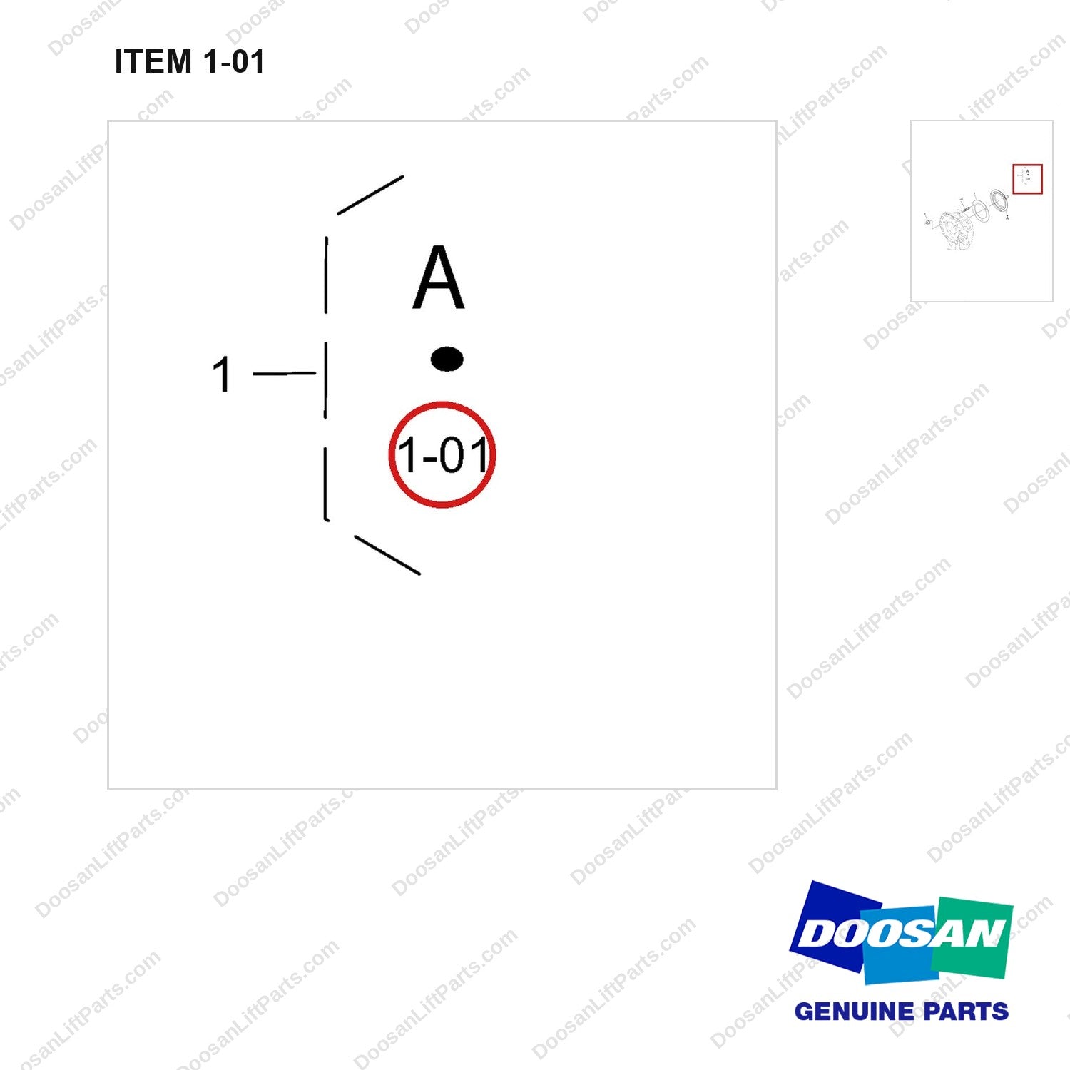 120117-00328 COVER GP - parts diagram, item 1-01 shown - genuine Doosan / Bobcat forklift part
