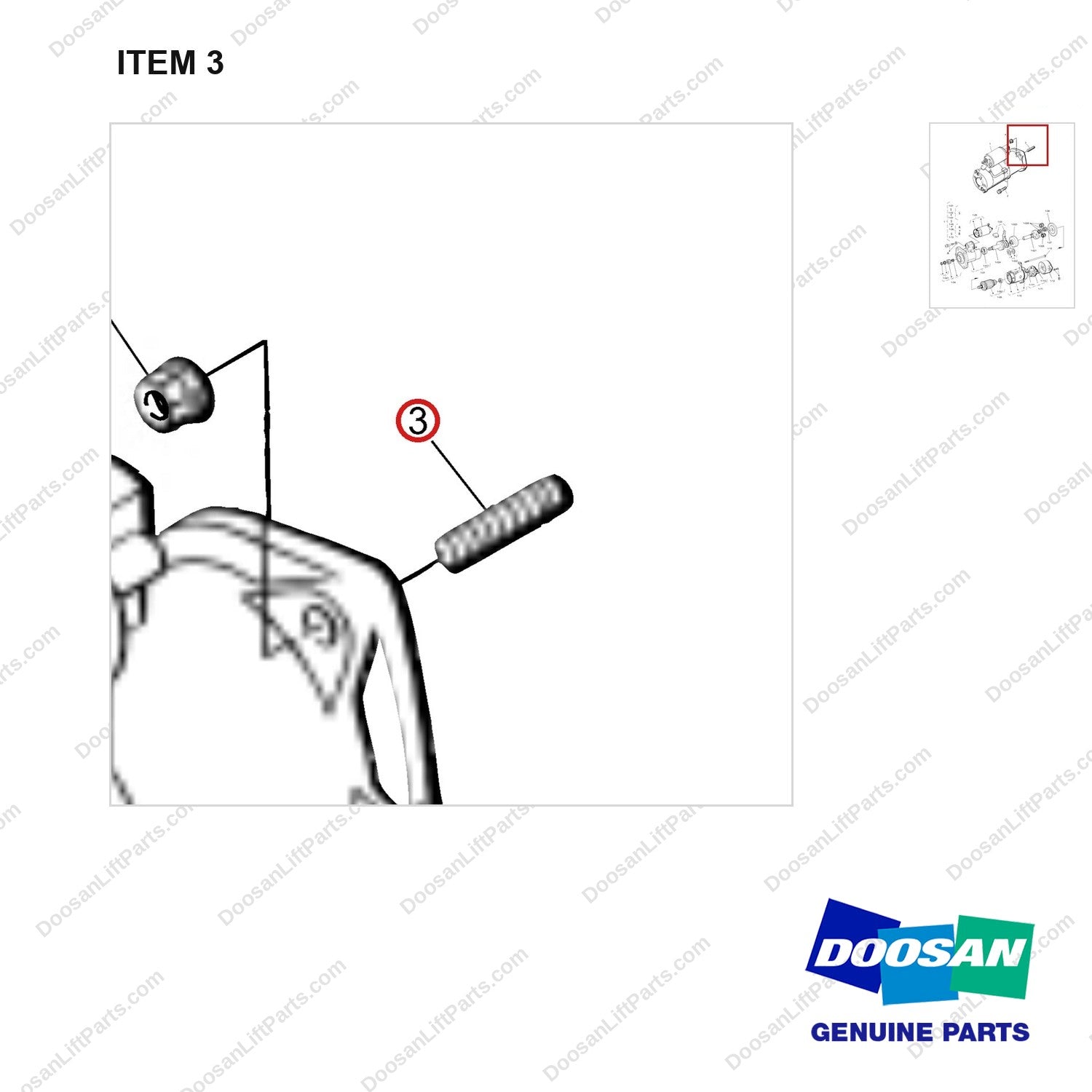 120117-00329 STARTER [COMPONENT PARTS] GP - parts diagram, item 3 shown - genuine Doosan / Bobcat forklift part