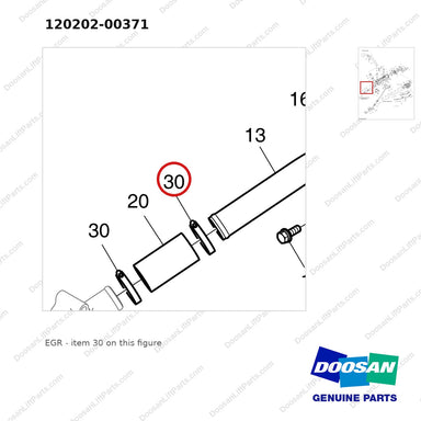 120202-00371 EGR - parts diagram, item 30 shown - genuine Doosan / Bobcat forklift part