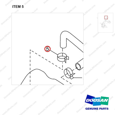 120202-00411 VALVE,VENT;GCT K25 CERT ENGINE - parts diagram, item 5 shown - genuine Doosan / Bobcat forklift part