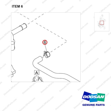 120202-00412 VALVE,VENT;GCT GK25 ENGINE - parts diagram, item 6 shown - genuine Doosan / Bobcat forklift part