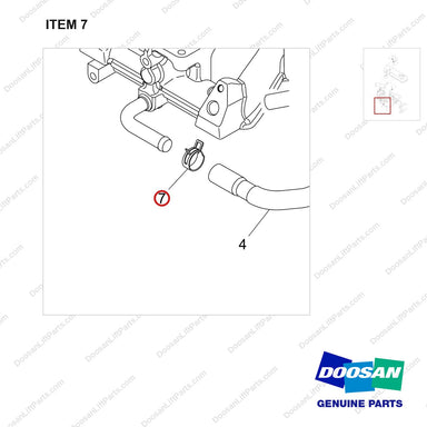 120202-00413 VALVE,VENT;GCT GK25 ENGINE - parts diagram, item 7 shown - genuine Doosan / Bobcat forklift part