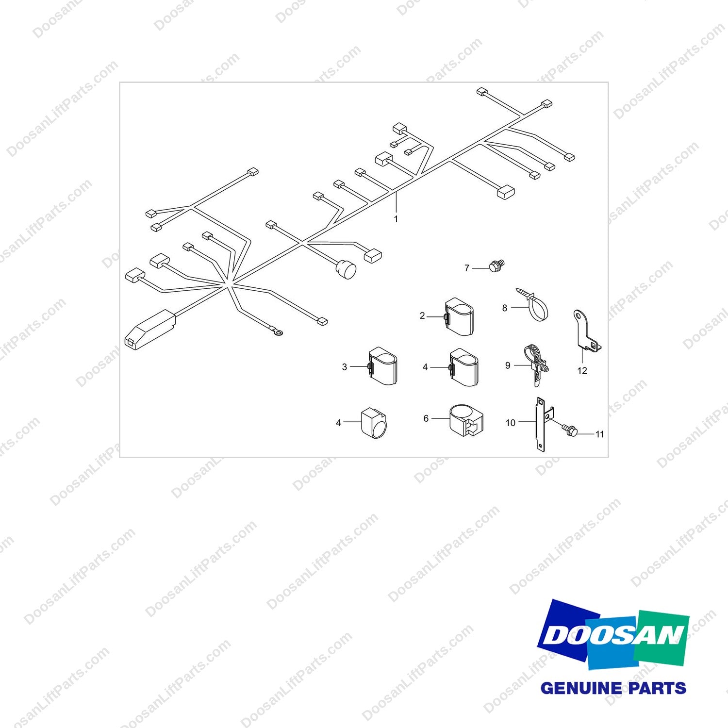 120203-01126 WIRE HARNESS GP - full parts diagram - genuine Doosan / Bobcat forklift part