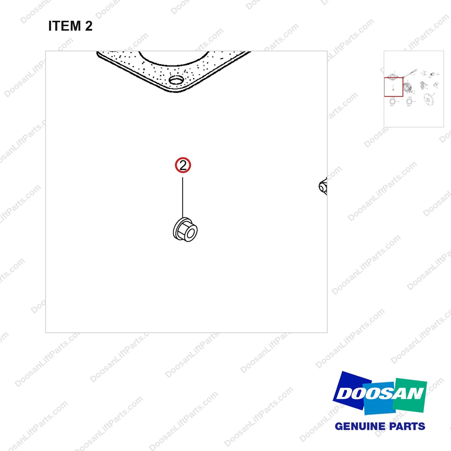 120312-00806 ACCESSORIES AND SERVICE PARTS GP - parts diagram, item 2 shown - genuine Doosan / Bobcat forklift part