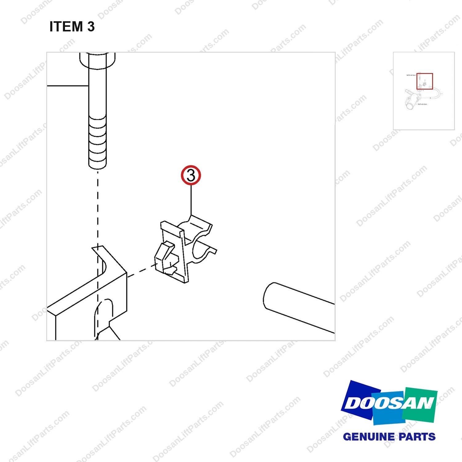 120402-00624 HOSE,VACUUM;GCT K25 CERT ENGINE - parts diagram, item 3 shown - genuine Doosan / Bobcat forklift part