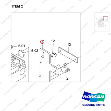 120404-00502 CYLINDER HEAD GP - parts diagram, item 2 shown - genuine Doosan / Bobcat forklift part