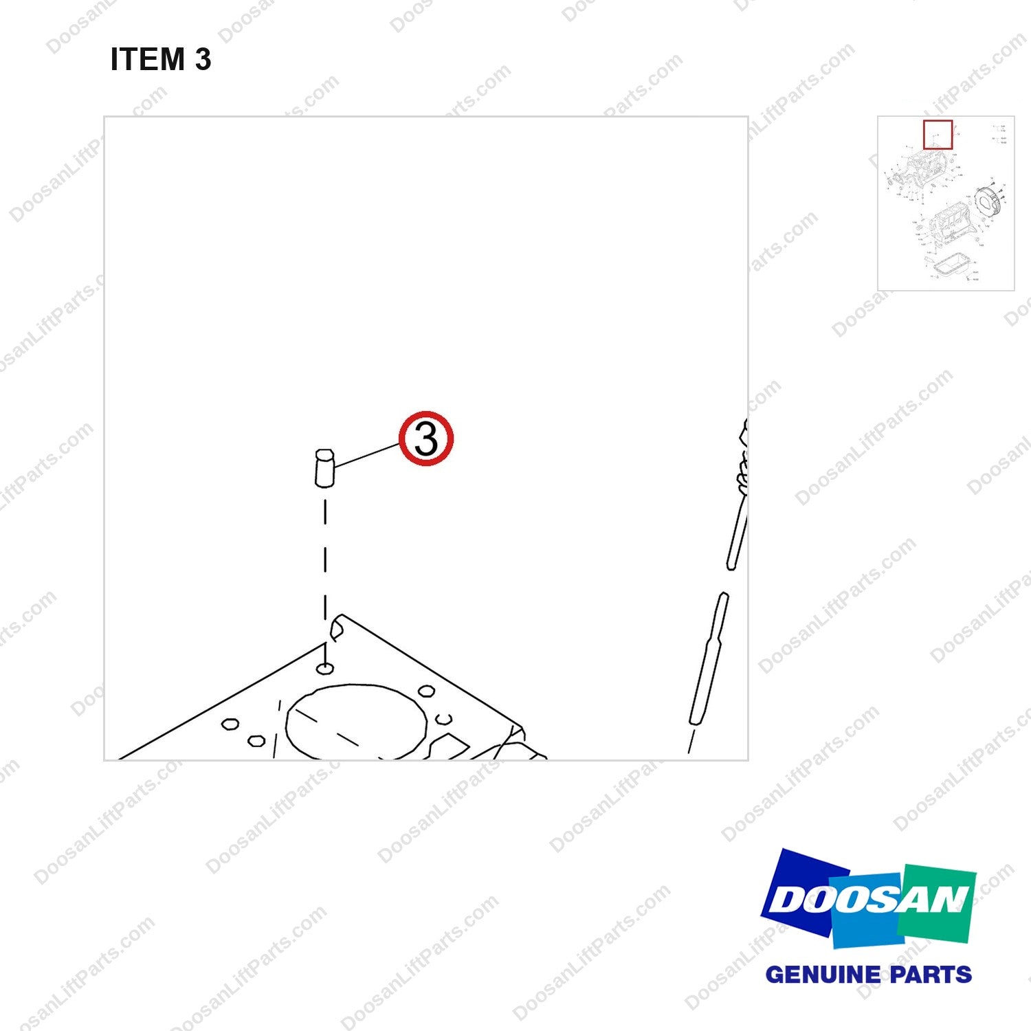 120501-04492 BLOCK,CYLINDER;GCT GK25 ENGINE - parts diagram, item 3 shown - genuine Doosan / Bobcat forklift part