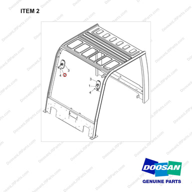120601-00176 MIRROR GP;SMALL - full parts diagram, item 2 marked - genuine Doosan / Bobcat forklift part