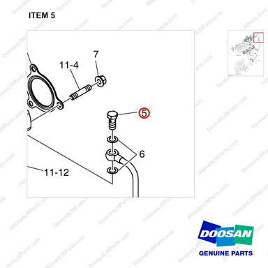 120703-00028B TURBOCHARGER - parts diagram, item 5 shown - genuine Doosan / Bobcat forklift part