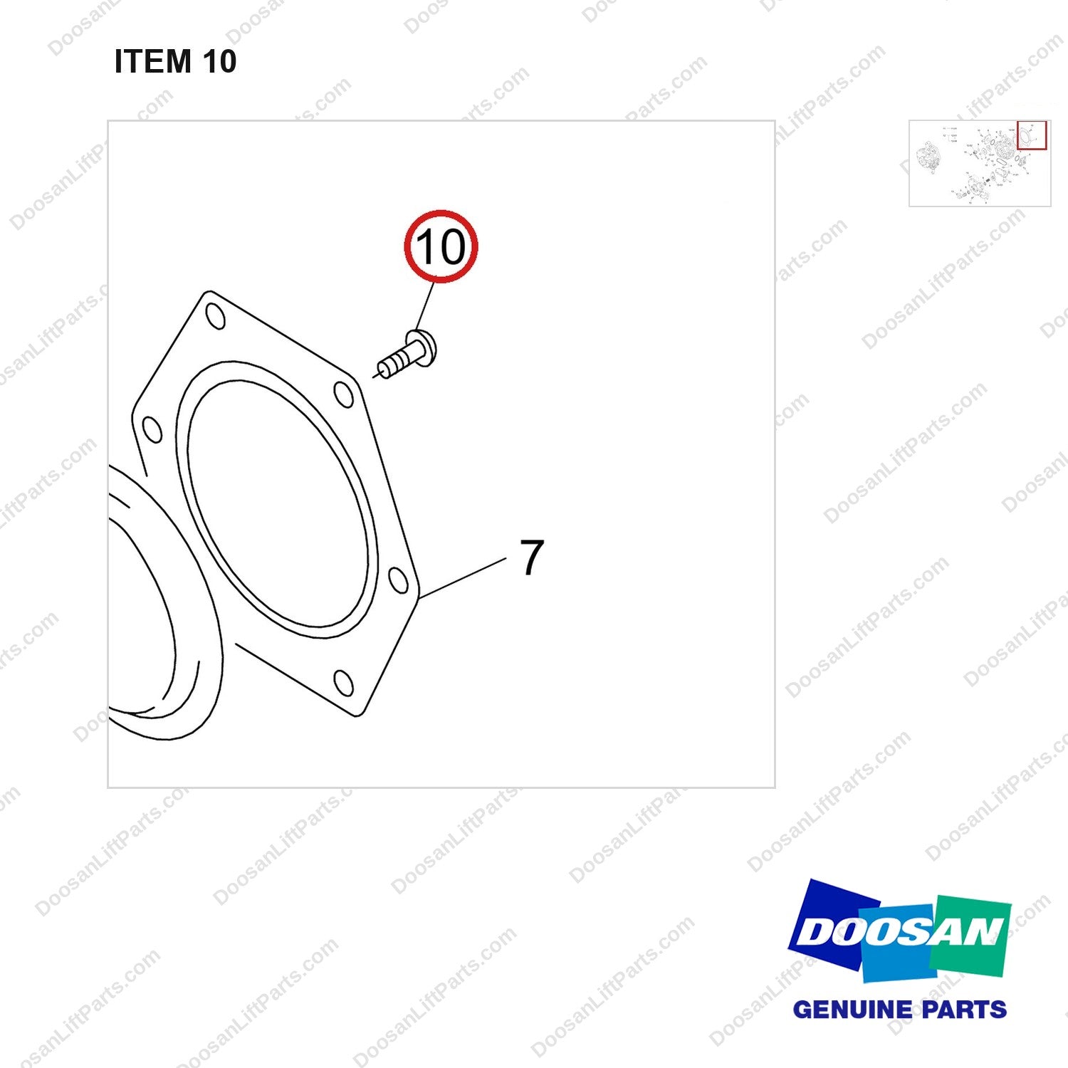 120705-01414 REGULATOR,LP;GCT K25 CERT ENGINE - parts diagram, item 10 shown - genuine Doosan / Bobcat forklift part