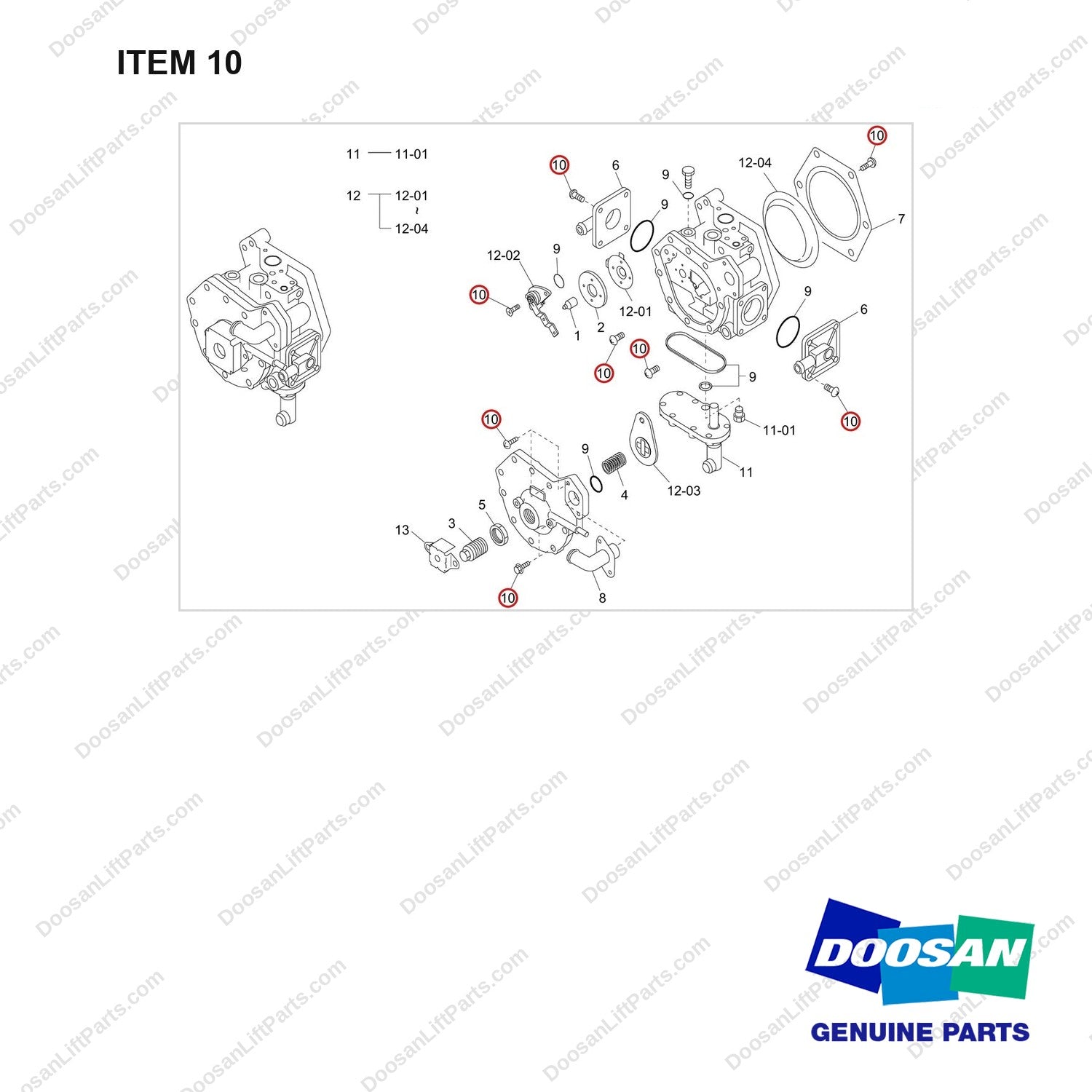 120705-01414 REGULATOR,LP;GCT K25 CERT ENGINE - full parts diagram, item 10 marked - genuine Doosan / Bobcat forklift part