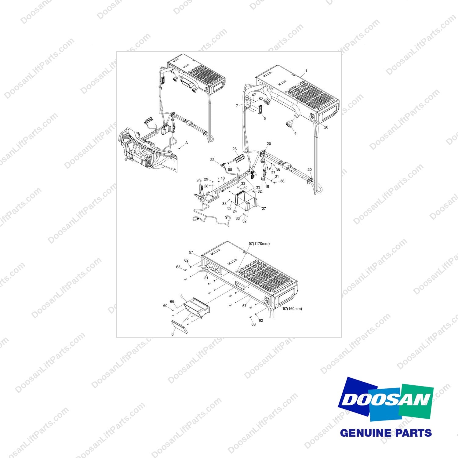 120707-00033 OPTION;HVAC SYSTEM - full parts diagram - genuine Doosan / Bobcat forklift part