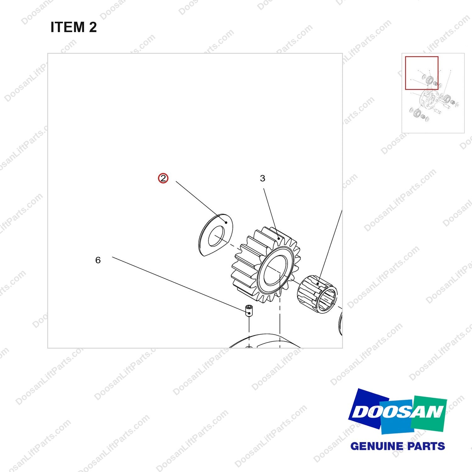 120808-01147 CARRIER ASSY;1ST - parts diagram, item 2 shown - genuine Doosan / Bobcat forklift part