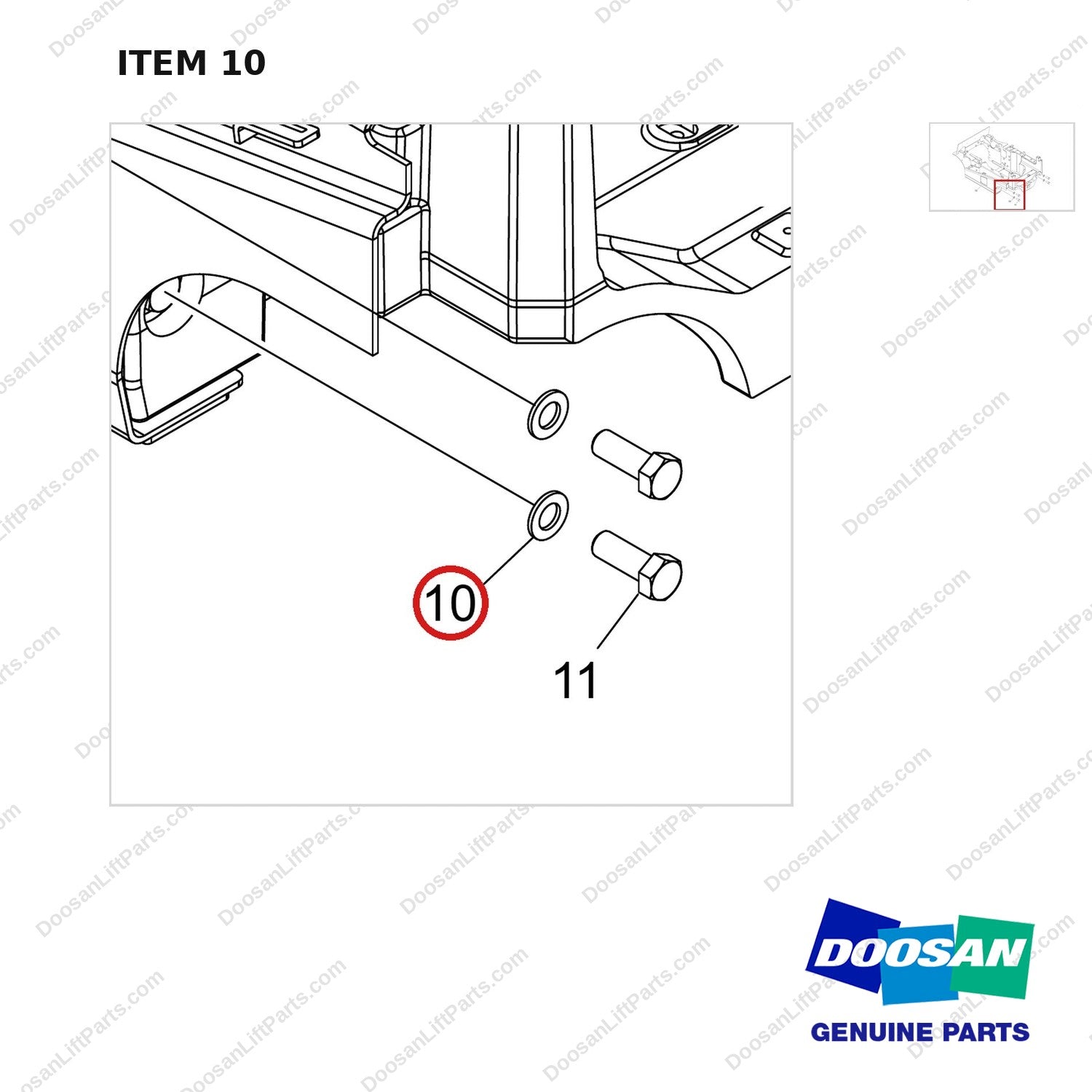 120810-00503 CHASSIS FRAME ASSY;GC15S/18S/20SC-9 - parts diagram, item 10 shown - genuine Doosan / Bobcat forklift part